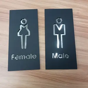 Kexian özel hiçbir adedi erkek kadın tuvalet işareti erkekler kadınlar banyo işareti tuvalet Sticker tuvalet işareti