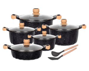 MGC Juego de ollas de sopa de aluminio fundido a presión de estilo de diseño moderno Utensilios de cocina de fondo de inducción para juegos de utensilios de cocina - Product Image 5