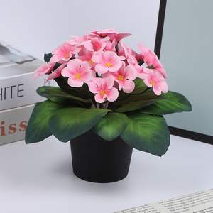 <span class=keywords><strong>Plantes</strong></span> artificielles miniatures réalistes de violettes africaines en pot en gros pour la décoration de la maison et du bureau, événements de la fête des Mères, Noël, mariages - Product Image 3
