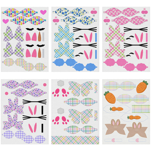 Decorazione in PVC Impermeabile Effetto Litchi da 1mm con Stampa Coniglio Pasquale, Uovo e Carota per Abbigliamento, Fiocchi, Divani, Borse, Feste e Festival - Product Image 2