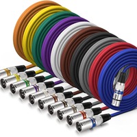 Cables de audio XLR macho y hembra codificados por colores Cable equilibrado XLR de transmisión de señal de alta pureza Cable de micrófono de 22AWG