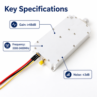 Module amplificateur de puissance RF personnalisé 3300-3400 MHz 13W 25W 50W, amplificateur de signal à gain élevé, équipement de test de laboratoire pour réseau 5G et télécommande