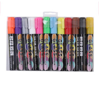 Ensemble de stylos fluorescents effaçables pour fenêtre au néon, effaçables à sec, à la craie liquide blanche, marqueurs rechargeables