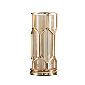 Metal Vase Latest Design Luxury Wedding Centerpiece Decoration Flower Vase Gold Floreros Metalicos New Metal Glass Flower Vase