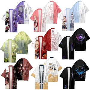 10 Styles Zhong Li Ke Qing Paimon Cosplay T-Shirt Cape Kimono Japonais Long Anime Haori Yukata Vêtements Unisexe - Product Image 1