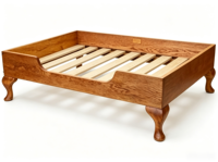T0029 Canapé pour chien et chat en bois de chêne massif, style vintage bohème français, durable, facile à nettoyer, base à lattes, mobilier de maison de haute qualité