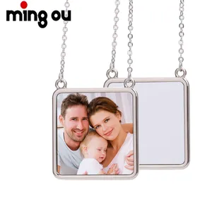 Schmuck Halskette Laser gravur Name Halskette Anhänger Sublimation Foto Halskette