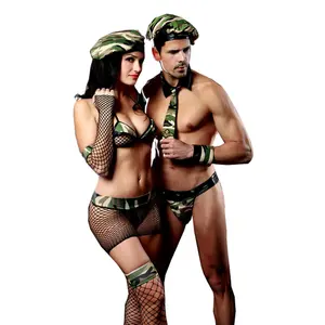 Army Cosplay Sexy Lingerie Set For Female and Male Sexy Couple Underwear Set