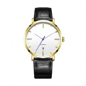 Montres mécaniques en or Moissanite en gros pour hommes, montres automatiques de date pour affaires, montre-bracelet lumineuse, horloge étanche - Product Image 2