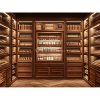Vitrine à tabac personnalisée en bois massif, éclairage, meubles de magasin de cigares, présentoir de luxe pour cigares, Espagne