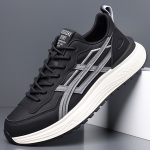 Masske Sport Chaussures de course pour hommes, tige synthétique, semelle extérieure en caoutchouc, semelle intermédiaire en EVA, baskets décontractées tendance pour l'automne - Product Image 1