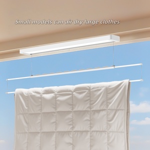Factory Direct Sales Single Pole Electric Drying Rack LED <b>Lighting</b> Heating Adjustable Voice Control Automatic Lifting - Product Image 4