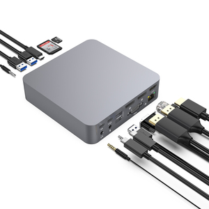 100W USB 3.0 nhôm HUB với HDTV 4K 30Hz 17-in-1 USB C Adapter máy tính xách tay Docking Station Dễ dàng cài đặt bên ngoài - Product Image 2