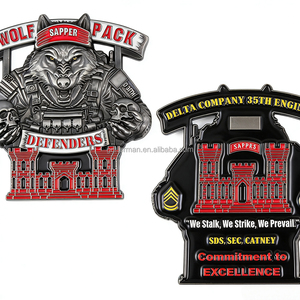Monete Commemorative Personalizzate in Metallo con Incisione 3D Lupo, Monete d'Onore delle <span class=keywords><strong>Forze</strong></span> Speciali USA, Placcate Argento Anticato, Souvenir - Product Image 3