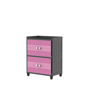 Modern Stackable <b>Plastic</b> Storage Cabinet 2 Tier Double Door Wardrobe <b>Organizer</b> (Twinbox Fit Style) - Product Image 4