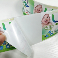 Conception de logo personnalisé en usine OEM Étiquettes pour liquide vaisselle PE Étiquettes pour bouteilles en plastique vinyle de soins personnels pour impression de liquide vaisselle