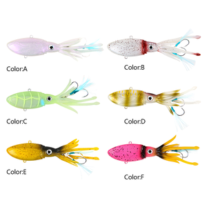 Leurres de pêche au jigging pour saumon, 130g 90g, en TPE, lumineux UV, type jupe de pieuvre/calamar, pour la pêche en eau salée et en lac - Product Image 4