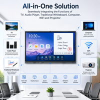 Высокопроизводительная 75-дюймовая интерактивная панель с Wi-Fi и двумя ОС (Windows), умная доска-киоск для презентаций и совещаний