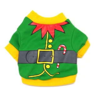 <span class=keywords><strong>Disfraz</strong></span> de Duende Navideño para Perros y Gatos - Mezcla de Algodón Ecológico, Diseño Adorable, Suave y Transpirable, Atuendo Festivo con Estampado de Bastón de Caramelo - Product Image 3