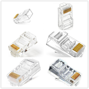 8p8c Rj11 Rj45 Plug Utp Ethernet Cat6/Cat5e Pass Through Connecteur Cristal Connecteur Cat7/Cat8 Rj45 - Product Image 4