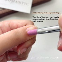 Lime à ongles en quartz à manche en bois, réutilisable, pour retirer les cuticules et polir, idéale pour les salons et la manucure DIY
