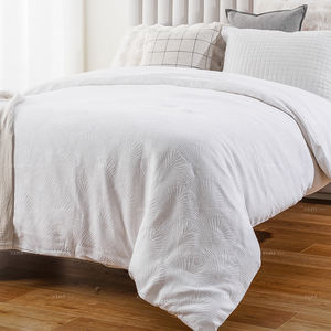 Ensemble housse <span class=keywords><strong>de</strong></span> <span class=keywords><strong>couette</strong></span> en coton motif coquillage blanc neige Queen King <span class=keywords><strong>de</strong></span> grande taille avec fermeture à bouton et fermeture éclair - Product Image 2