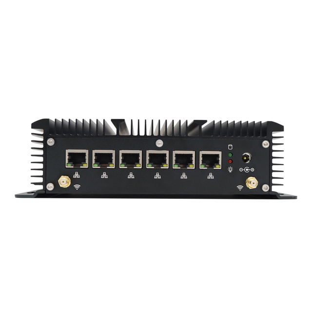 Eglobal Cheap Industrial Pc Celeron 3865u Dual Core 6 Lan Firewall Support AWAL RTC WOL PXE Reset Mini Pc