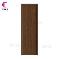 Porte intérieure plate en MDF couleur personnalisée pour villa, placage bois grainé, haut de gamme, vente en gros résidentielle