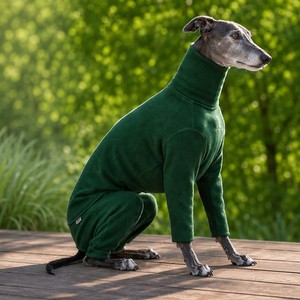 Combinaison polaire confortable pour chiens à dos arqué, avec panneau arrière élastique anti-frottement pour lévriers, sous-manteau d'hiver pour greyhounds - Product Image 2