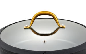 Sartén antiadherente elegante de cocina de <span class=keywords><strong>aluminio</strong></span> <span class=keywords><strong>forjado</strong></span> por inducción de seguridad saludable al por mayor caliente con tapa de vidrio en el interior - Product Image 3