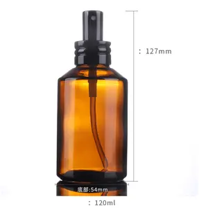 De lujo de 1oz 2oz 30ML 50ML inclinado hombro ámbar bomba de vidrio esmerilado botella de Spray para aceite y paquete cosmético