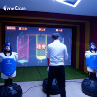 OneCraze CY-QJ-001 Jeu d'arcade de boxe AR Cyber électrique pour 3 joueurs, avec grande puissance de frappe, version anglaise