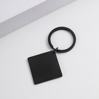 Porte-clés carré personnalisé Ywyougang, porte-clés en acier inoxydable gravable, porte-clés personnalisé pour homme et femme