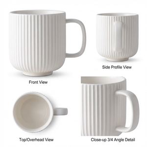 Best Sale Factory Direct Ribbed <b>Ceramic</b> <b>Mugs</b> Fast Delivery OEM ODM Custom Logo Matte Coffee Cups Low MOQ Bulk Wholesale - Product Image 4