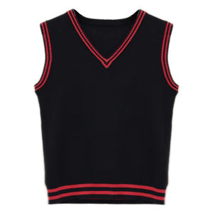 Grande demande Vente en gros Uniforme pour l'école primaire Gilet <span class=keywords><strong>Pull</strong></span> sans manches Chandail tricoté Gilet pour garçons - Product Image 5