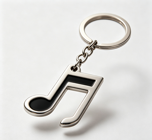 Porte-clés en métal en forme de note de musique, en alliage de zinc émaillé, avec logo personnalisé, cadeau promotionnel pour l'école et la remise des diplômes - Product Image 3