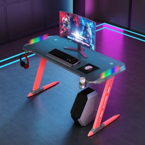 Tables et chaises <span class=keywords><strong>de</strong></span> jeu <span class=keywords><strong>pour</strong></span> usine, ensemble avec plateau en carbone et cadre métallique en Z, <span class=keywords><strong>pour</strong></span> e-sport, vente en gros - Product Image 1