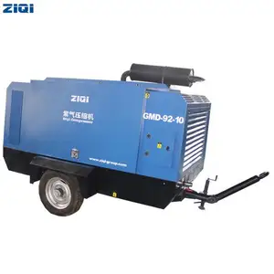 92 kw top excellent quality belt driven mobile diesel air compressor with factory direct price used in industrial