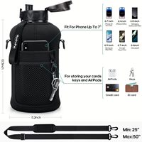 Grande bouteille d'eau motivante avec marqueur de temps, bouteille d'eau de 74 oz avec étui, bouteilles d'eau élégantes 2,2 L