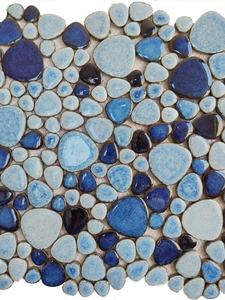 Mosaïque hexagonale en céramique bleue et blanche moderne, fragments de galets, 10 mm, antidérapante, résistante à l'usure, carreaux muraux intérieurs, piscine - Product Image 5