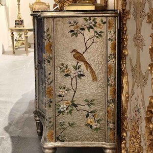 <span class=keywords><strong>Mueble</strong></span> de Madera Sólida Estilo Mid-Century Moderno Vintage Antiguo Yip's LD-2210-2153, Pintado a Mano con Diseño Floral y de Aves, para el Hogar - Product Image 4