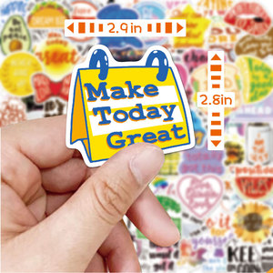 Nuevas Pegatinas de Texto Autoadhesivas de PVC, 100 Piezas, Impermeables, Removibles, Inspiradoras, en Inglés, para Computadoras y Botellas de Agua - Product Image 1