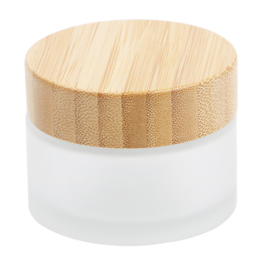 Pot en verre <span class=keywords><strong>noir</strong></span> mat personnalisé rechargeable de 30g, 50g, 100g avec couvercle en <span class=keywords><strong>bambou</strong></span> sans BPA pour emballages de cosmétiques et de soins de la peau - Product Image 3