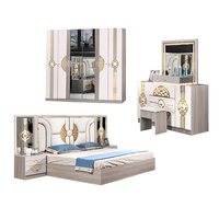 Lit double king size en bois avec tête de lit en cuir, ensemble de meubles de chambre à coucher modernes de luxe en MDF pour chambre principale, vente en gros à prix abordable