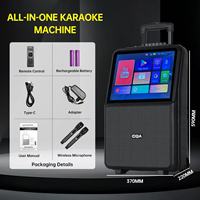 Haut-parleur de fête portable 14,1'' à écran tactile, 2 micros, avec LED RGB en plastique 5.4 et subwoofer 10'' pour karaoké - Vente chaude