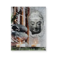תפור לפי מידה מכירה לוהטת בודהה דת סדרת Led אור בד ציור קיר אמנות תמונה על בד