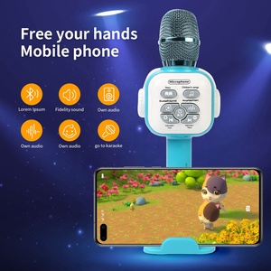 Instrumento musical de juguete para niños, karaoke, micrófono de mano inalámbrico, juguete educativo para cantar con luz LED, <span class=keywords><strong>2022</strong></span> - Product Image 4