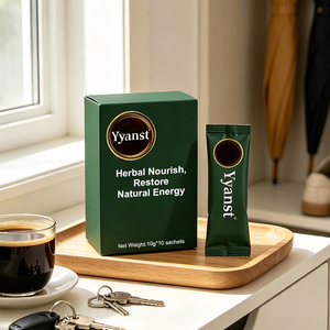 Suplemento Energético Masculino en Polvo Herbal OEM para Recuperar la Vitalidad Diaria Humana, 10*10 Sobres, Caja de Papel Verde Oscuro - Product Image 3