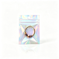 Sachet refermable PE mat avec fenêtre transparente et trou de suspension, étanche, pour petits articles, vente en gros, marquage à chaud