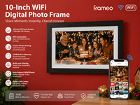 Cadre photo numérique intelligent WiFi 10 pouces, application Frameo, partage familial, affichage photo tactile, 1280x800ips, 32 Go intégrés